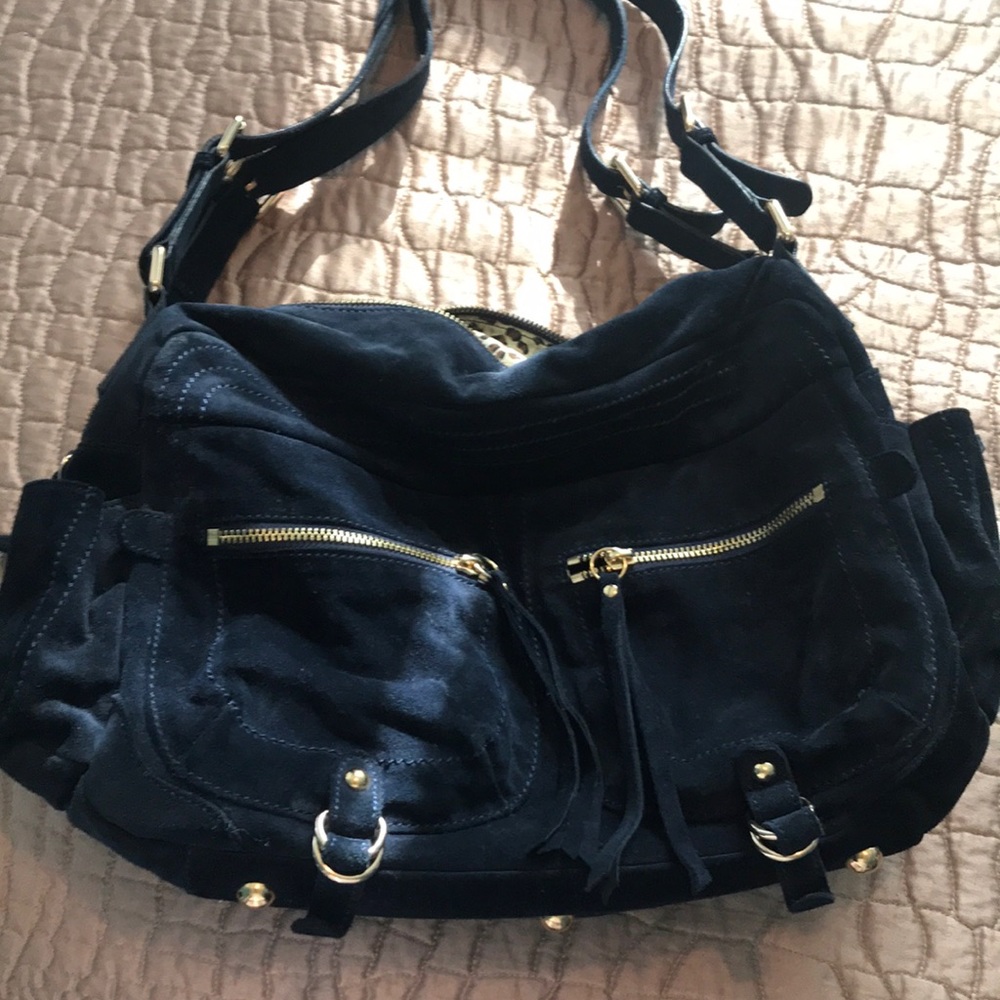 Sorial Navy Blue suede bag